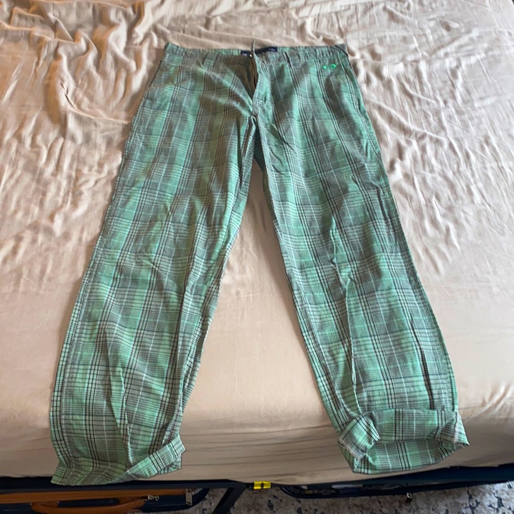 Oakley Green and Black Stripes Golf Pants